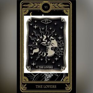 $1 TAROT CARD PIN/BROOCH. ENAMEL/METAL. NEW. $1 WITH ANY $10 ORDER OR MORE